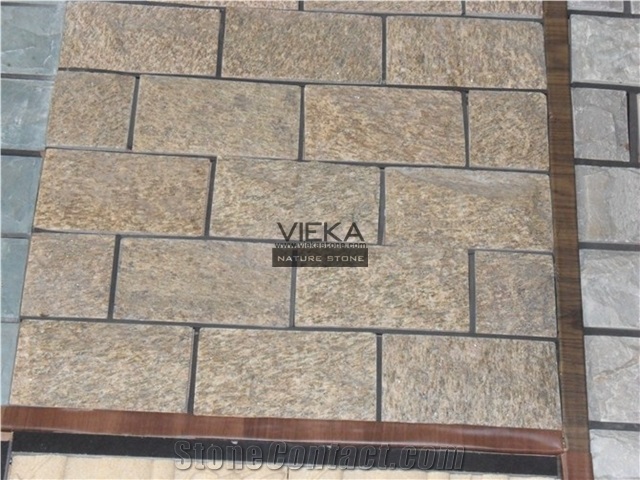 Yellow Quartzite Mushroom Wall Cladding