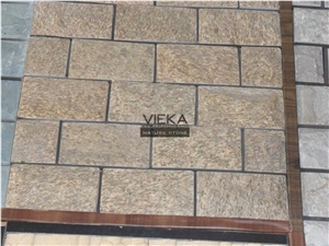 Yellow Quartzite Mushroom Wall Cladding