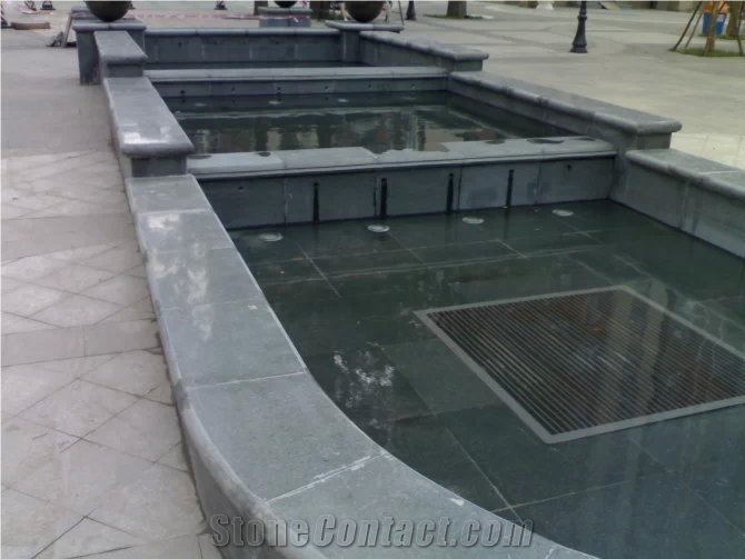 Mongolia Black Basalt Pool Paver with Bullnose