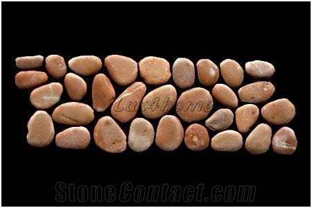 Pink Pebble Borders 10x30 - Indonesian Pebble Mosaics Producer / Exporter Fob