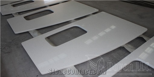 Yellow & White Quartz Stone for Vanity Top, Tile & Island Kitchen Counters