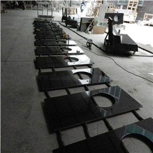 Absolute Black Granite Bath Countertops/Vanity Tops, China Absolute Black Granite Bath Tops
