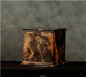 Black Gold Cube Urn
