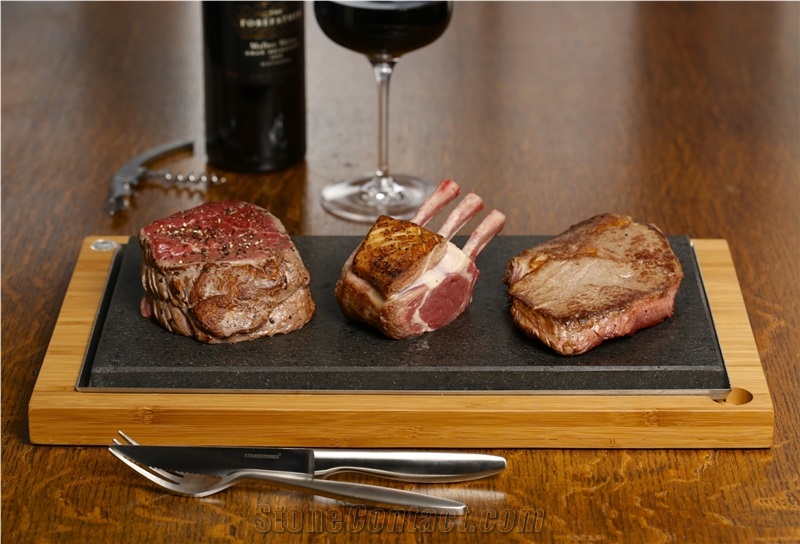 Lava Stone Steak Set, Sharing Steak Plate, Steak Stones, Lava Rock Cooking on a Hot Stone