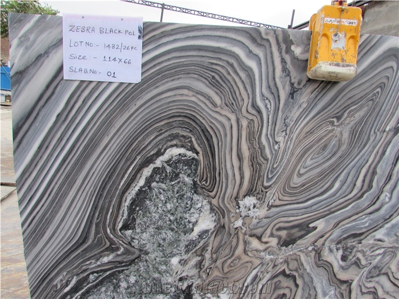 Zebra Black Marble Slabs, Tiles, Black Wood Vein Marble Floor Tiles, Wall Tiles