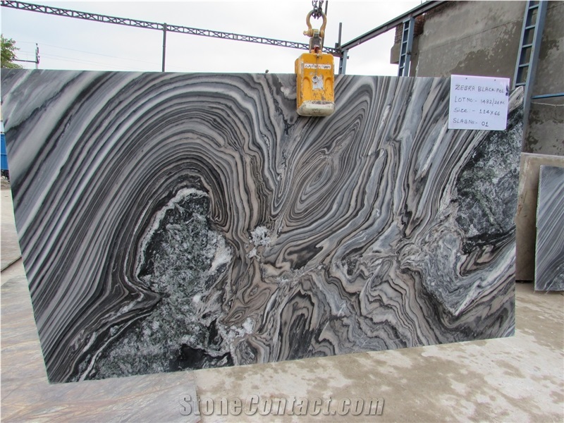 Zebra Black Marble Slabs, Tiles, Black Wood Vein Marble Floor Tiles, Wall Tiles