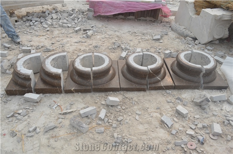 China Empeador Marble Hollow Columns, China Emperador Brown Marble Columns