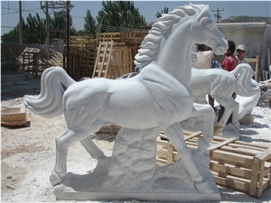 Hand Carved Marble Horse Statue
