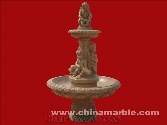 Hand Carved Marble Water Fountain Brown Marble Fountain Sculpture