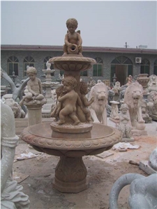Hand Carved Marble Water Fountain Brown Marble Fountain Sculpture
