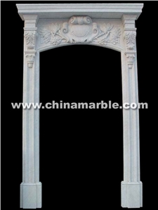Hand Carved White Marble Door Surround