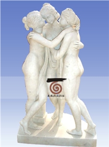 Hand Carved White Marble Three Grace, White Marble Sculpture & Statue