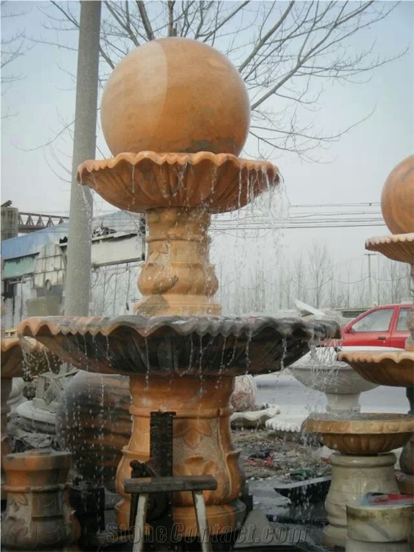 Marble Ball Water Fountain, Pink Marble Fountain
