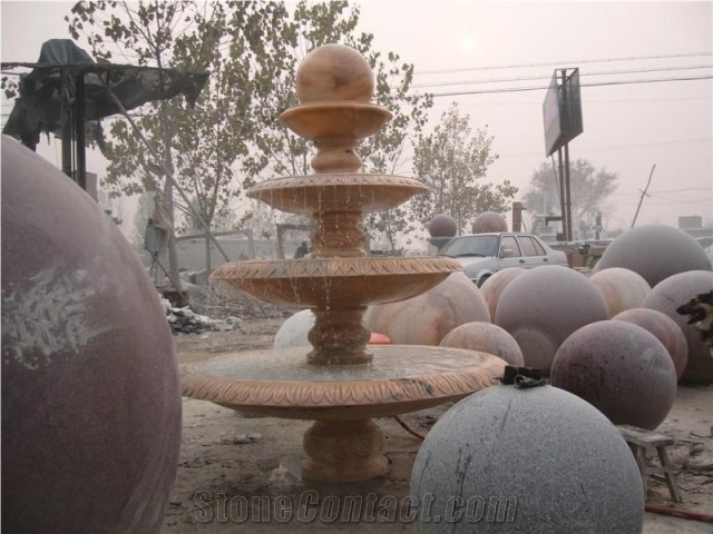 Marble Ball Water Fountain, Pink Marble Fountain