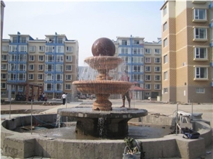 Marble Ball Water Fountain, Pink Marble Fountain