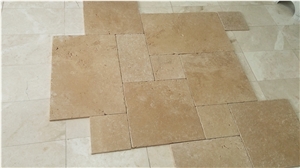 Burdur Medium Travertine Pattern Tiles, Beige Polished Travertine Floor Tiles