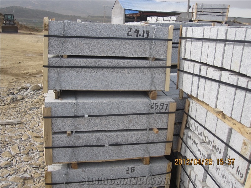 B6 Kerbstone Sawn/Flamed Quality, Grey Granite Kerbs