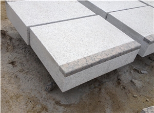 Block Steps Flamed and Sawn, Grey Granite Steps