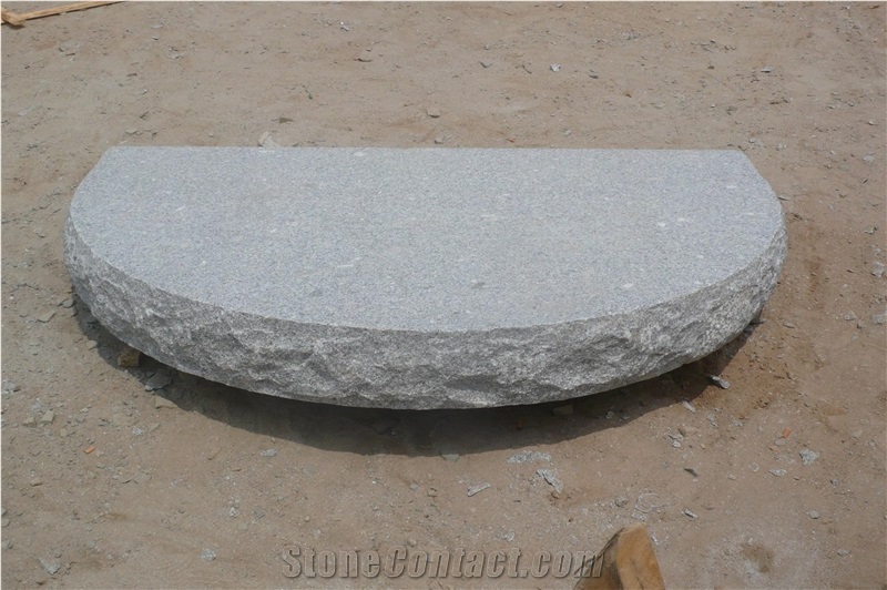Block Steps Flamed and Sawn, Grey Granite Steps