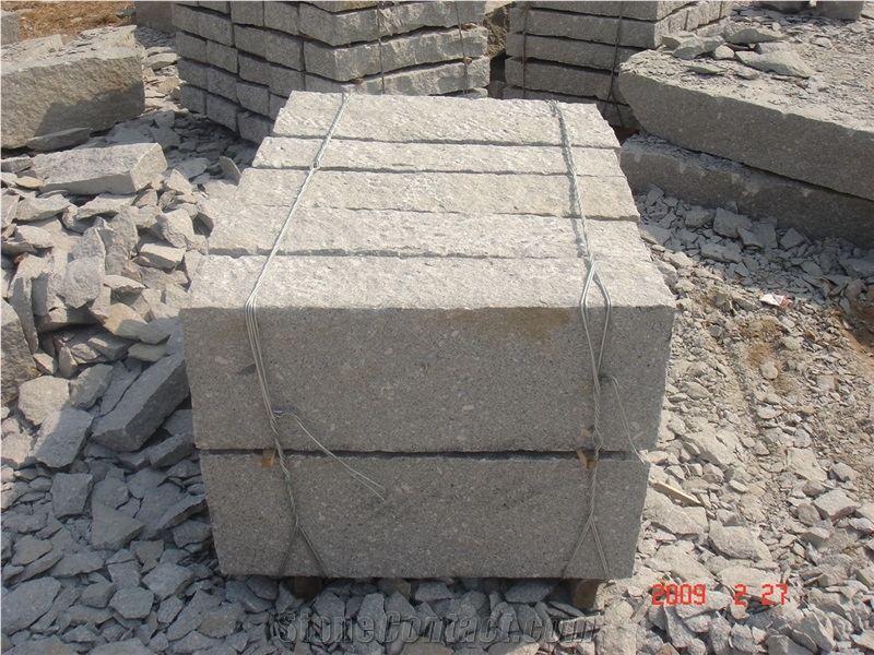 Block Steps Picked Rough, Grey Granite Steps