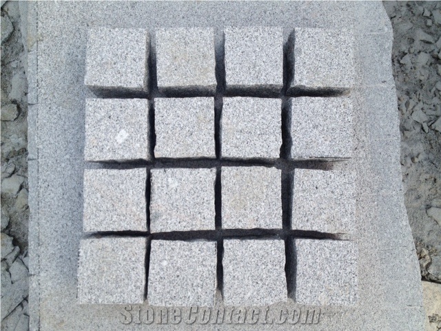 Cubes Grey Bush Hammered, Grey Granite Cube Stone & Pavers