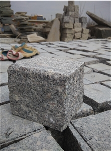Cubes Grey Bush Hammered, Grey Granite Cube Stone & Pavers