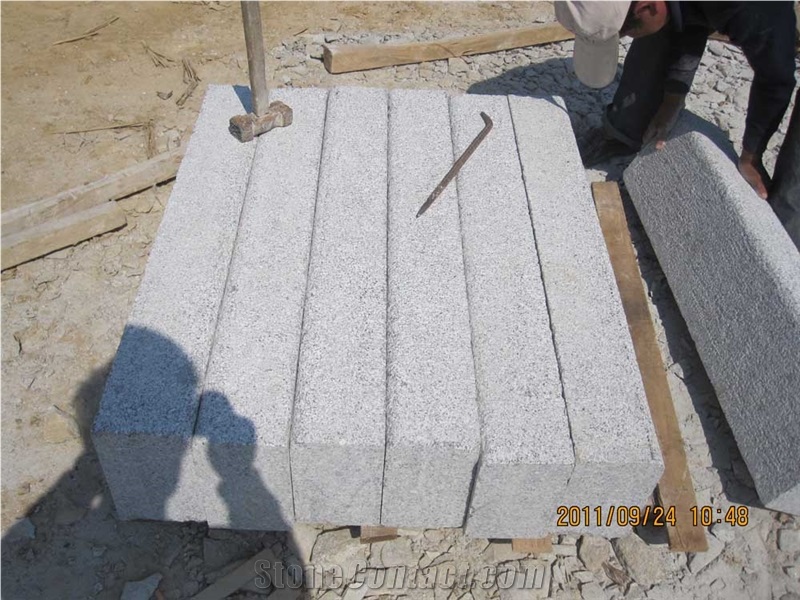 France Kerbstone Top and Front Bush Hammered, Chamfer Polished