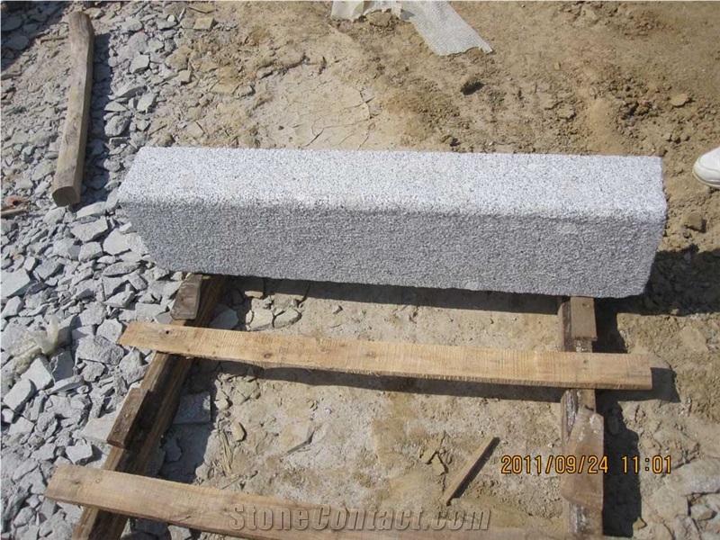 France Kerbstone Top and Front Bush Hammered, Chamfer Polished