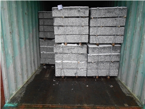 G341 Block Steps Bush Hammered, Grey Granite Steps