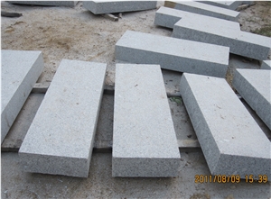 G341 Granite Flamed Block Step, Grey Granite Steps