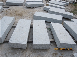 G341 Granite Flamed Block Steps, Grey Granite Steps