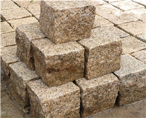 G350 Granite Yellow Bush Hammered Cube Stone G350 Granite Yellow Bush Hammered Cube Stone