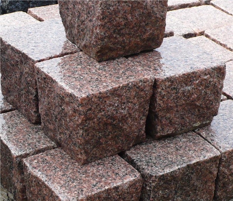 G354 Red Granite Paving Cube Stone