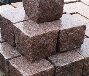 G354 Red Granite Paving Cube Stone