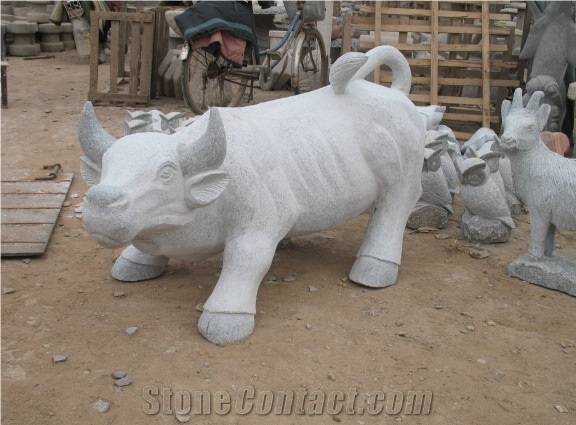 Granite Garden Animals & Bench, New G603 Grey Granite Garden