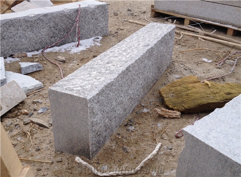 Italy Market Lowest Price G341 Grey Granite Bushhammered Kerbstone