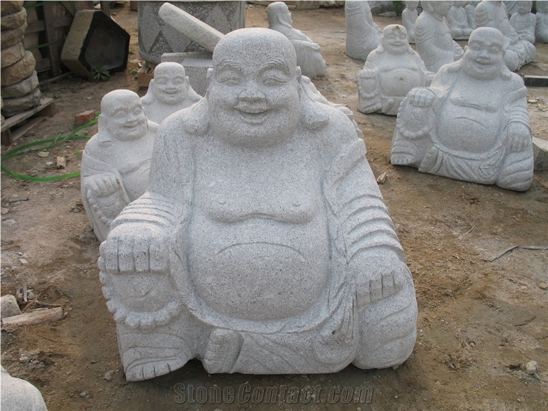 Sculpture Of Buddhism, G341 Grey Granite Sculpture & Statue
