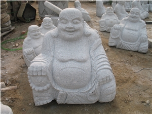 Sculpture Of Buddhism, G341 Grey Granite Sculpture & Statue