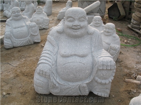 Sculpture Of Buddhism, New G603 Grey Granite Sculpture & Statue