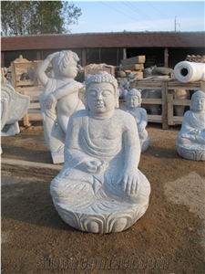 Sculpture Of Buddhism, New G603 Grey Granite Sculpture & Statue