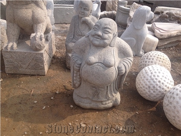 Sculpture Of Buddhism, New G603 Grey Granite Sculpture & Statue