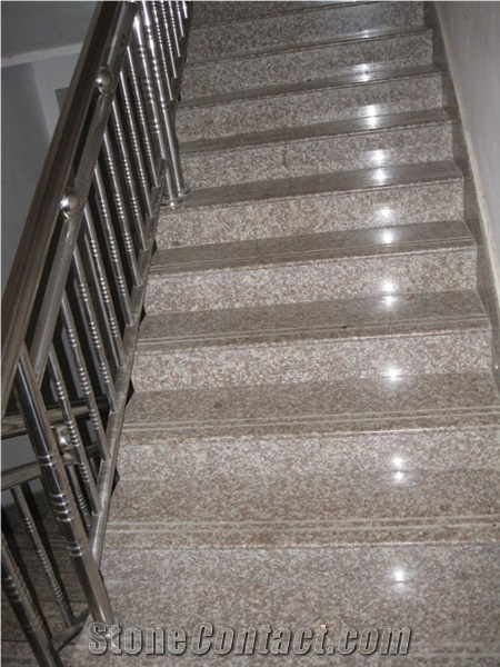 Peach Red (G687) Granite Stairs, Pink Granite Stairs & Steps