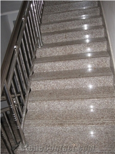 Peach Red (G687) Granite Stairs, Pink Granite Stairs & Steps