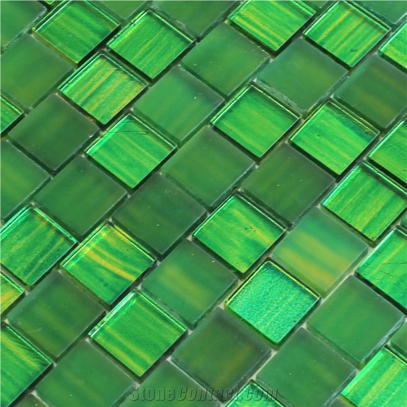 Glass Mosaic Tiles Green 22.9