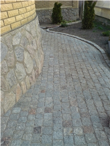 Grey Ukraine Granite Cube Stone Improved