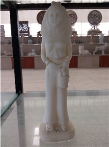 Beautiful White Marble Angel Sculpture, White Marble Sculpture & Statue