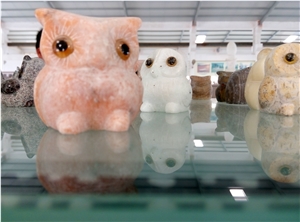 Nature Stone Carving Owl Animal Statue Sculpture