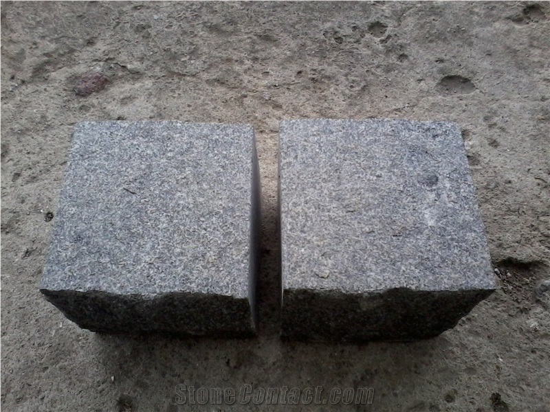 Split and Flamed Pavers, Black Granite Cube Stone & Pavers