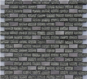 China Glass Mixed Aluminium Mosaic Manufacture Nv0032 15x32x8mm Silk Road Metal
