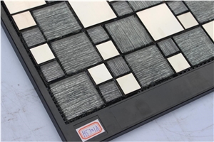 China Glass Mixed Metal Mosaic Manufacture H5301a 23x23/48x48x8mm Silk Road Metal